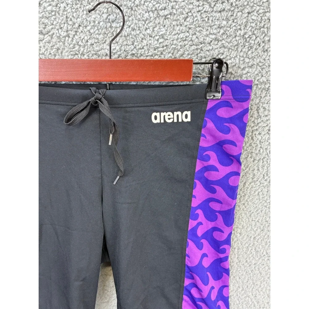 Arena Ride The Wave Swim Jammer Mens 40 Black Purple Flame Training Shorts